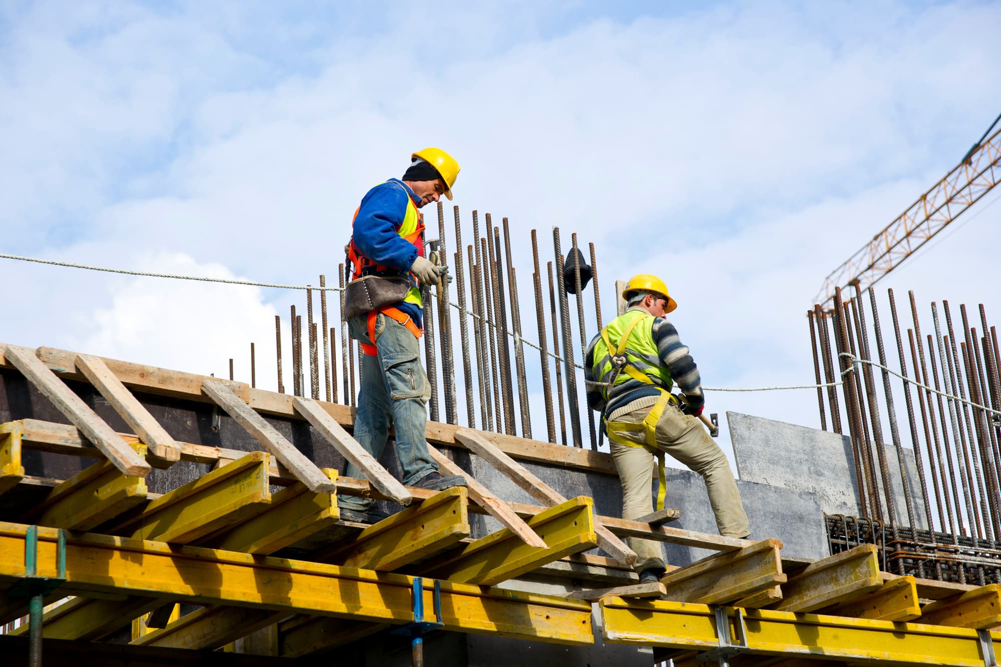 Construction workers on site